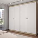 Guarda-Roupa Casal 4 Portas Americano Savana/Branco Fosco - Panorama Móveis