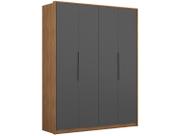 Guarda Roupa Casal 4 Portas Attore Amêndola Touch Grafito D43010K Demartêz