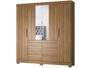 Guarda Roupa Casal 4 Portas com Espelho e Pés Cádis Amêndola Touch 66510 Demóbile Guarda Roupa Casal 4 Portas com Espelho e Pés Cádis Amêndola Touch 66510 Demóbile