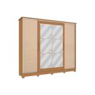 Guarda Roupa Casal 4 Portas de Correr e 4 Gavetas c/ Espelho e Pés CB01N565 Canela/Macadamia - Kappesberg