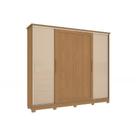 Guarda Roupa Casal 4 Portas de Correr e 4 Gavetas c/ Pés CB03N565 Canela/Macadamia - Kappesberg
