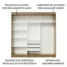 Guarda-roupa Casal 4 Portas de Espelho 3 Gavetas Rustic