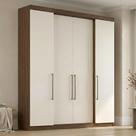 Guarda Roupa Casal 4 Portas e 4 Gavetas Berlim Nogueira/Off White