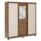 Guarda Roupa Casal 4 Ptas C/ Espelho Fit Carraro Freijó/offw