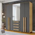 Guarda-roupa Casal 5 Portas 1 Porta com Espelho com 3 Gavetas Las Vegas Iii Guarda-roupa Casal 5 Portas 1 Porta com Espelho com 3 Gavetas Las Vegas Iii