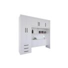 Guarda Roupa Casal 5 Portas e 3 Gavetas c/ Cama PH 1801 Branco - Herval