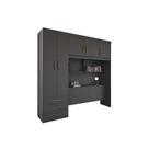 Guarda Roupa Casal 5 Portas e 3 Gavetas c/ Cama PH 1801 Grafite - Herval