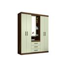 Guarda Roupa Casal 5 Portas e 3 Gavetas Havana Star 5.3 Jatobá/Areia - Santos Andirá