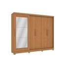 Guarda Roupa Casal 5 Portas e 4 Gavetas c/ Espelho e Pés Flex CB01N564 Canela - Kappesberg