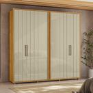 Guarda-Roupa Casal 6 Portas 100% MDF com Pés Miró Marrom/Cumaru/Opala