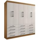 Guarda Roupa Casal 6 Portas 12 Gavetas - Mônaco-Cinamomo/Off White - Móveis D'Doro