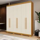Guarda-Roupa Casal 6 Portas 199cm Willow Espresso Móveis Off White/Cinamomo