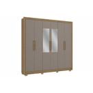 Guarda Roupa Casal 6 Portas (2 c/ Espelho) e 2 Gavetas CB01M569 Nogueira/Fendi - Kappesberg