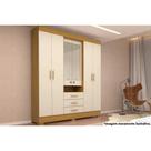 Guarda Roupa Casal 6 Portas (2 c/ Espelho) e 3 Gavetas Débora Cinamomo/Off White - ACP