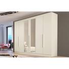 Guarda Roupa Casal 6 Portas (2 c/ Espelho) e 4 Gavetas Oslo Off White - Europa Guarda Roupa Casal 6 Portas (2 c/ Espelho) e 4 Gavetas Oslo Off White - Europa