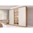 Guarda Roupa Casal 6 Portas (2 c/ Vidro Reflecta) e 6 Gavetas La Belle Cinamomo/Off White - Panan Guarda Roupa Casal 6 Portas (2 c/ Vidro Reflecta) e 6 Gavetas La Belle Cinamomo/Off White - Panan