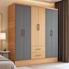 Guarda Roupa Casal 6 Portas 2 Gavetas 8 Prateleiras 1 Cabideiro California