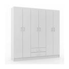 Guarda-roupa Casal 6 Portas 2 Gavetas Atalaia - Branco