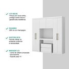 Guarda Roupa Casal 6 Portas 2 Gavetas Branco C/ Painel De Tv