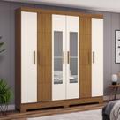Guarda-roupa Casal 6 Portas 2 Gavetas com Espelho B73