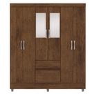 Guarda-Roupa Casal 6 Portas 2 Gavetas com Espelho Ideval Imbuia Rústico