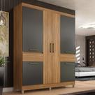 Guarda Roupa Casal 6 Portas 2 Gavetas com Pés Mauá Demóbile