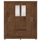 Guarda Roupa Casal 6 Portas 2 Gavetas Espelho Vlr Imbuia