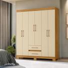 Guarda Roupa Casal 6 Portas 2 Gavetas Essenza Organizador para Quarto