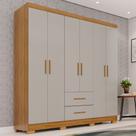 Guarda-roupa Casal 6 Portas 2 Gavetas Estrela Premium
