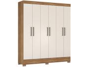 Guarda Roupa Casal 6 Portas 2 Gavetas Estrutura em MDP Pés em PVC 207x180x47cm Nápoles Demóbile