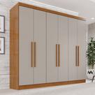 Guarda-Roupa Casal 6 Portas 2 Gavetas França Cinamomo/Off White