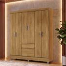 Guarda Roupa Casal 6 Portas 2 Gavetas Roupeiro Quarto Nature