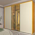 Guarda-roupa Casal 6 Portas 2 Portas Reflecta com Led com Pés 100% Mdf Lumina