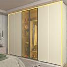 Guarda-roupa Casal 6 Portas 2 Portas Reflecta com Led com Pés 100% Mdf Lumina
