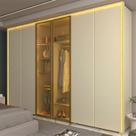 Guarda-Roupa Casal 6 Portas 2 Portas Reflecta com LED com Pés 100% MDF Splendor Off White Guarda-Roupa Casal 6 Portas 2 Portas Reflecta com LED com Pés 100% MDF Splendor Off White