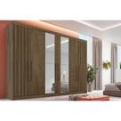 Guarda Roupa Casal 6 Portas (2 Ripadas e 2 c/ Espelho) e 6 Gavetas Potente Braúna - Europa Guarda Roupa Casal 6 Portas (2 Ripadas e 2 c/ Espelho) e 6 Gavetas Potente Braúna - Europa