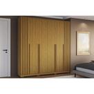 Guarda Roupa Casal 6 Portas (2 Ripadas) e 4 Gavetas Jamile Cinamomo - ACP Guarda Roupa Casal 6 Portas (2 Ripadas) e 4 Gavetas Jamile Cinamomo - ACP