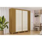 Guarda Roupa Casal 6 Portas (2 Ripadas) e 6 Gavetas Eliza Cinamomo/Off White - ACP
