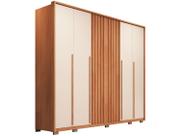 Guarda Roupa Casal 6 Portas (2 Ripadas) e 6 Gavetas Poseidon Freijo/Off White - Caemmun