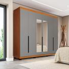 Guarda Roupa Casal 6 Portas 240cm com Espelho Madrid Politorno Móveis