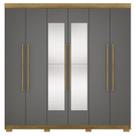 Guarda Roupa Casal 6 Portas 2G Espelho 218 cm Nature Alasca VLR