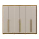 Guarda-Roupa Casal 6 Portas 3 Gavetas 100% MDF Dukai Nature/Fendi