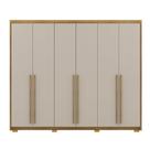 Guarda-roupa Casal 6 Portas 3 Gavetas 100% Mdf Dukai Nature-fendi