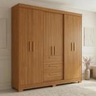 Guarda Roupa Casal 6 Portas 3 Gavetas 100% MDF Select Freijó Trend