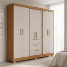 Guarda Roupa Casal 6 Portas 3 Gavetas 100% MDF Select Freijó Trend/Off White