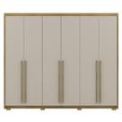 Guarda Roupa Casal 6 Portas 3 Gavetas MDF 275 cm Nature Fend VLR