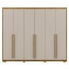 Guarda Roupa Casal 6 Portas 3 Gavetas Mdf 275 Cm Nature Fend Vlr Nature Fend