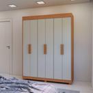 Guarda-Roupa Casal 6 Portas 3 Gavetas Peroba/Off White RP2070 Rei Móveis Guarda-Roupa Casal 6 Portas 3 Gavetas Peroba/Off White RP2070 Rei Móveis