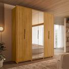 Guarda-Roupa Casal 6 Portas 4 Gaveta 100% MDF 2 Portas com Espelho e Pés Matisse