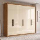 Guarda Roupa Casal 6 Portas 4 Gavetas 100% MDF London Amêndola/Off White